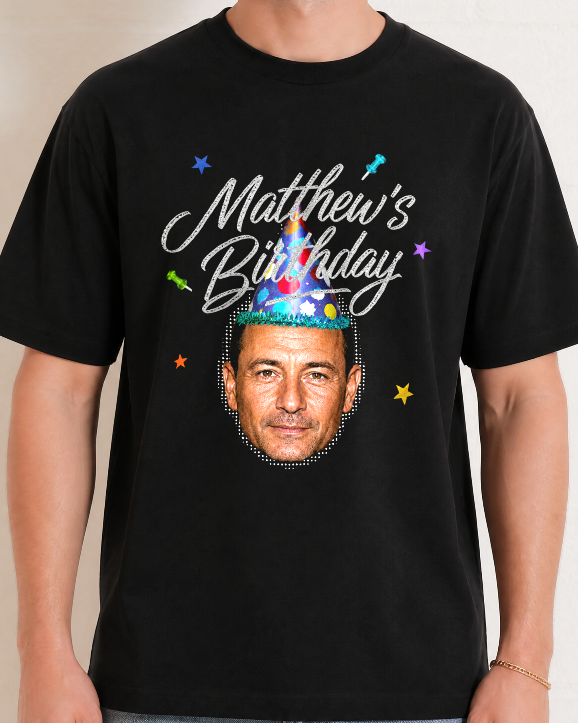 Custom Face and Birthday Hat Shirt