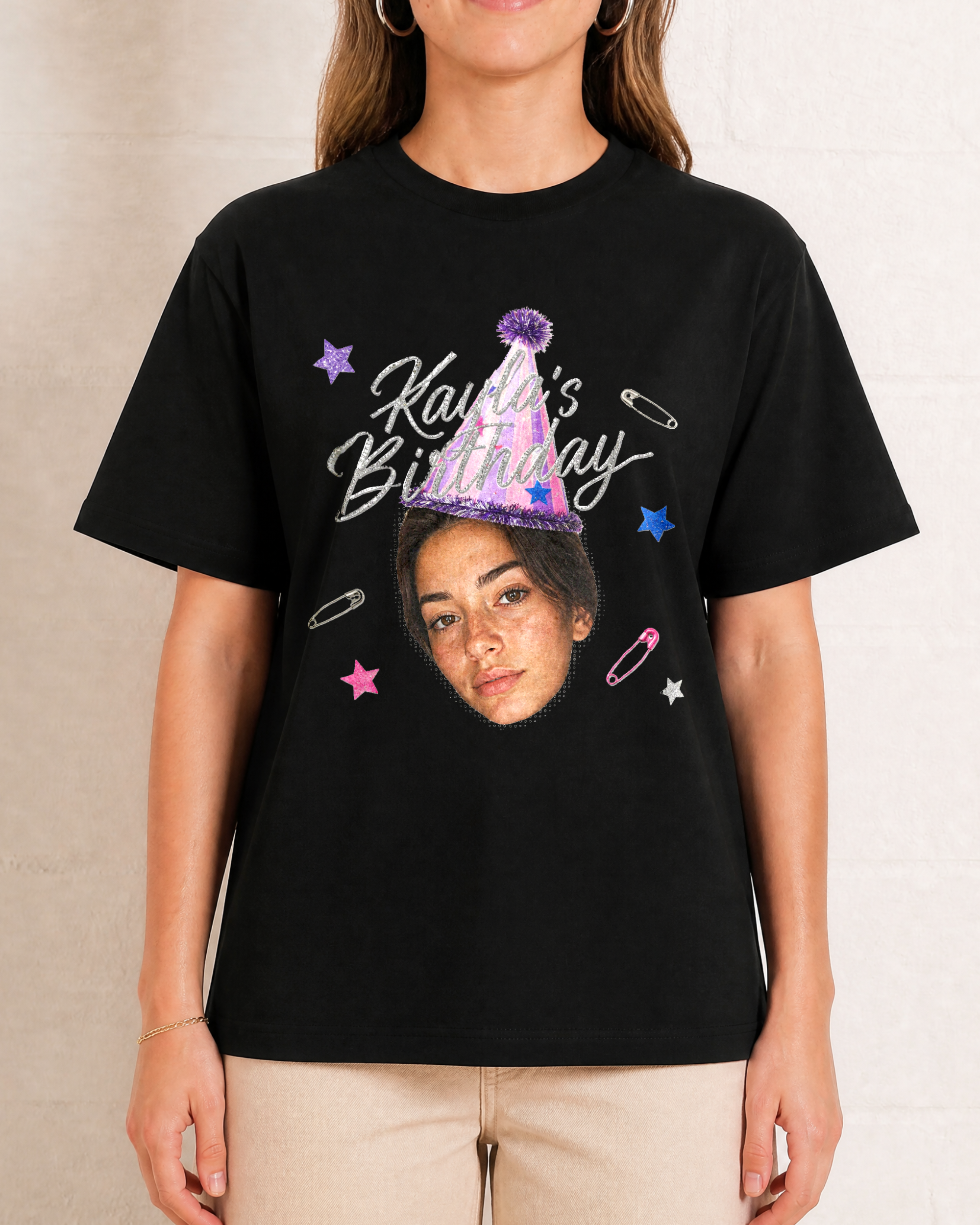 Custom Face and Birthday Hat Shirt