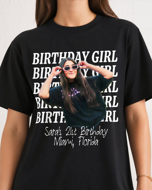 Custom Background Text Birthday Party Shirt