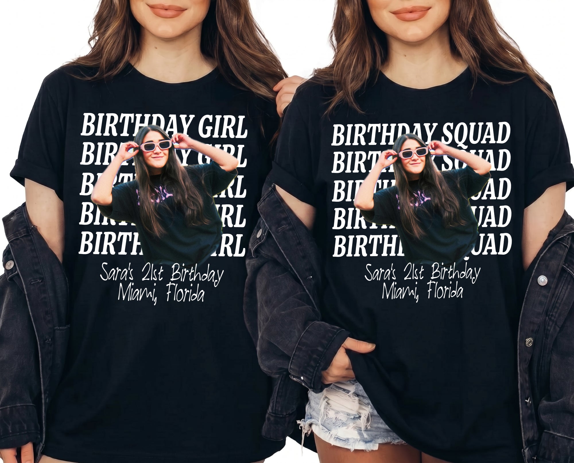 Custom Background Text Birthday Party Shirt