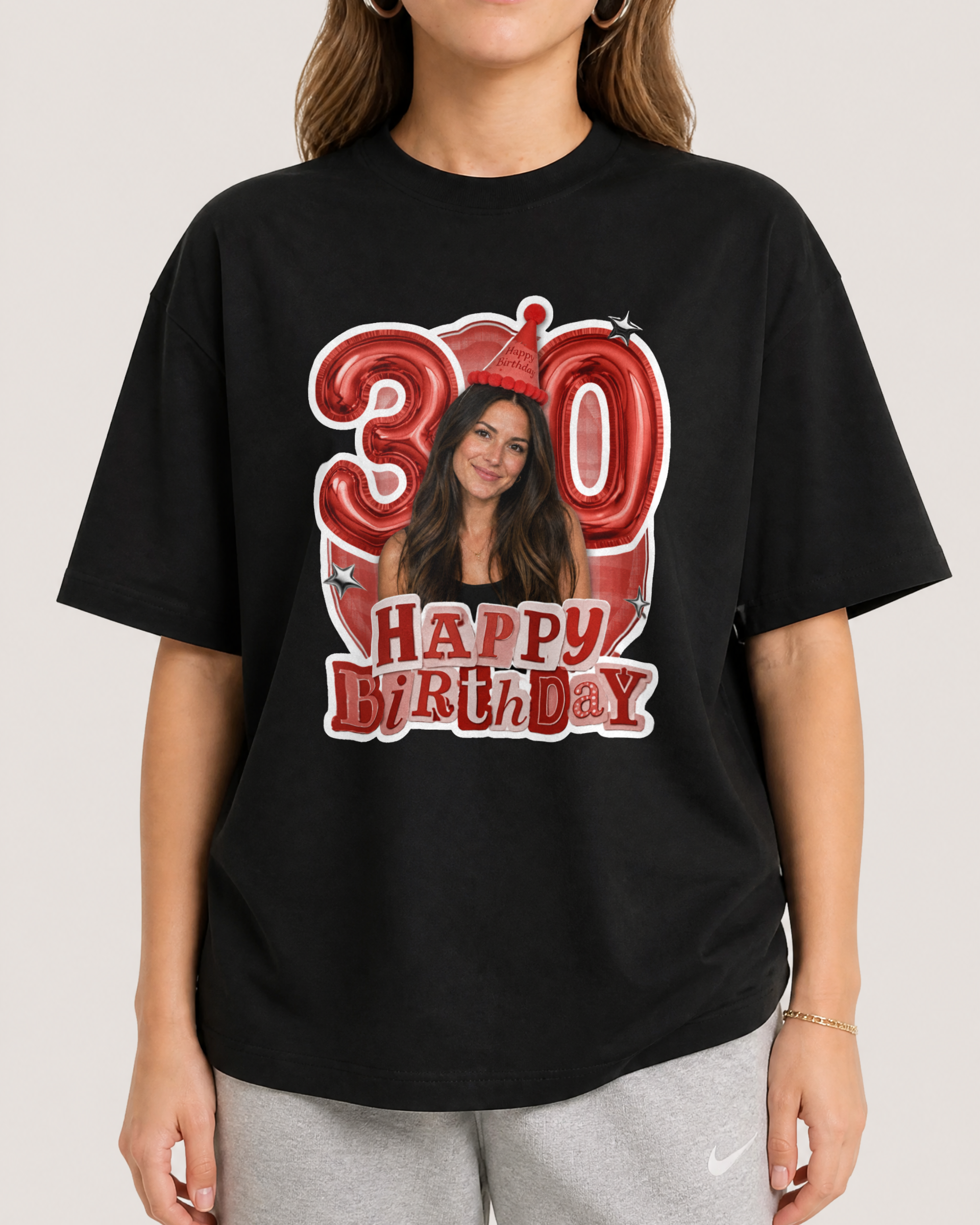 Custom Balloons Picture Collage Birthday Shirt