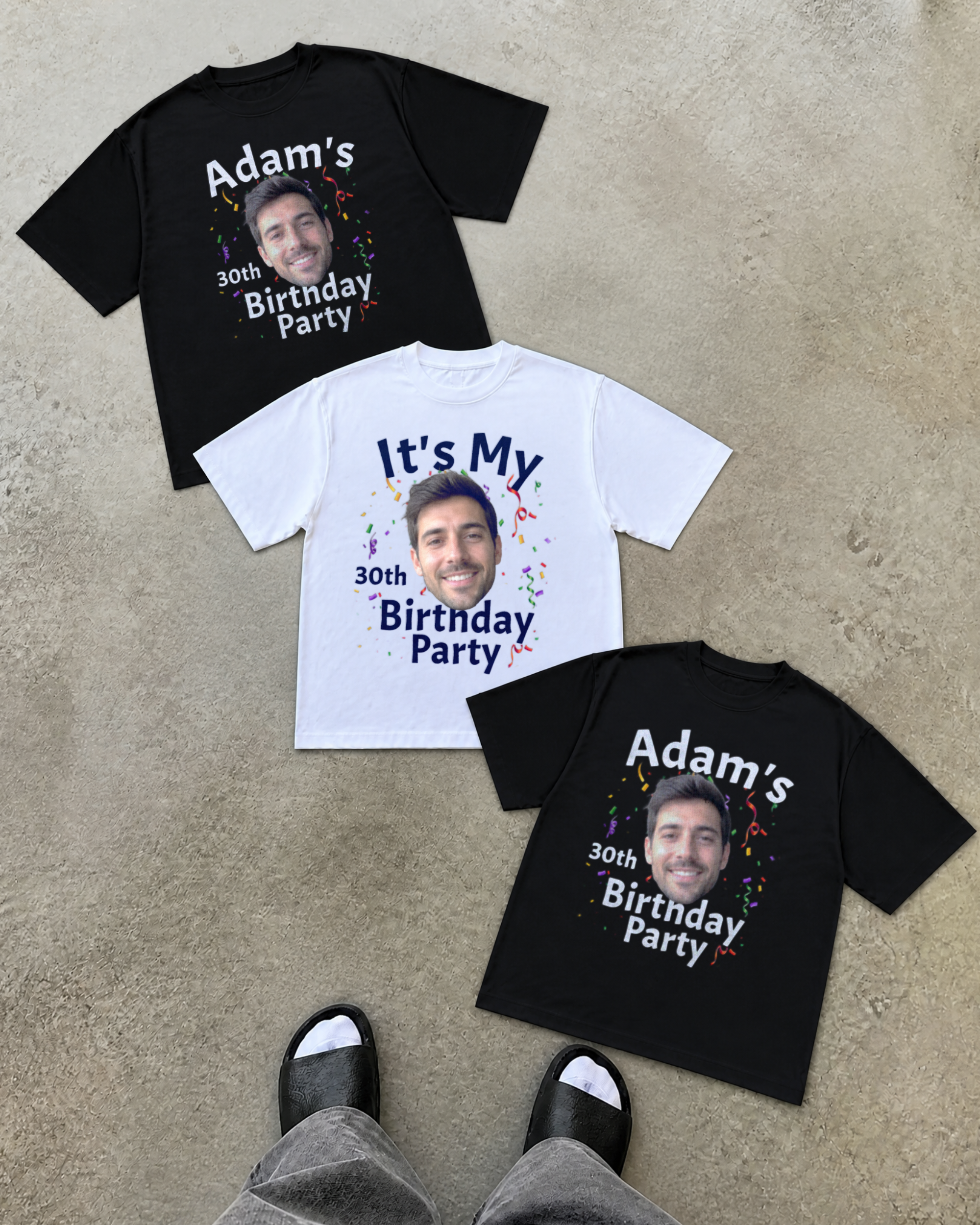 Birthday Face and Text Squad Shirt