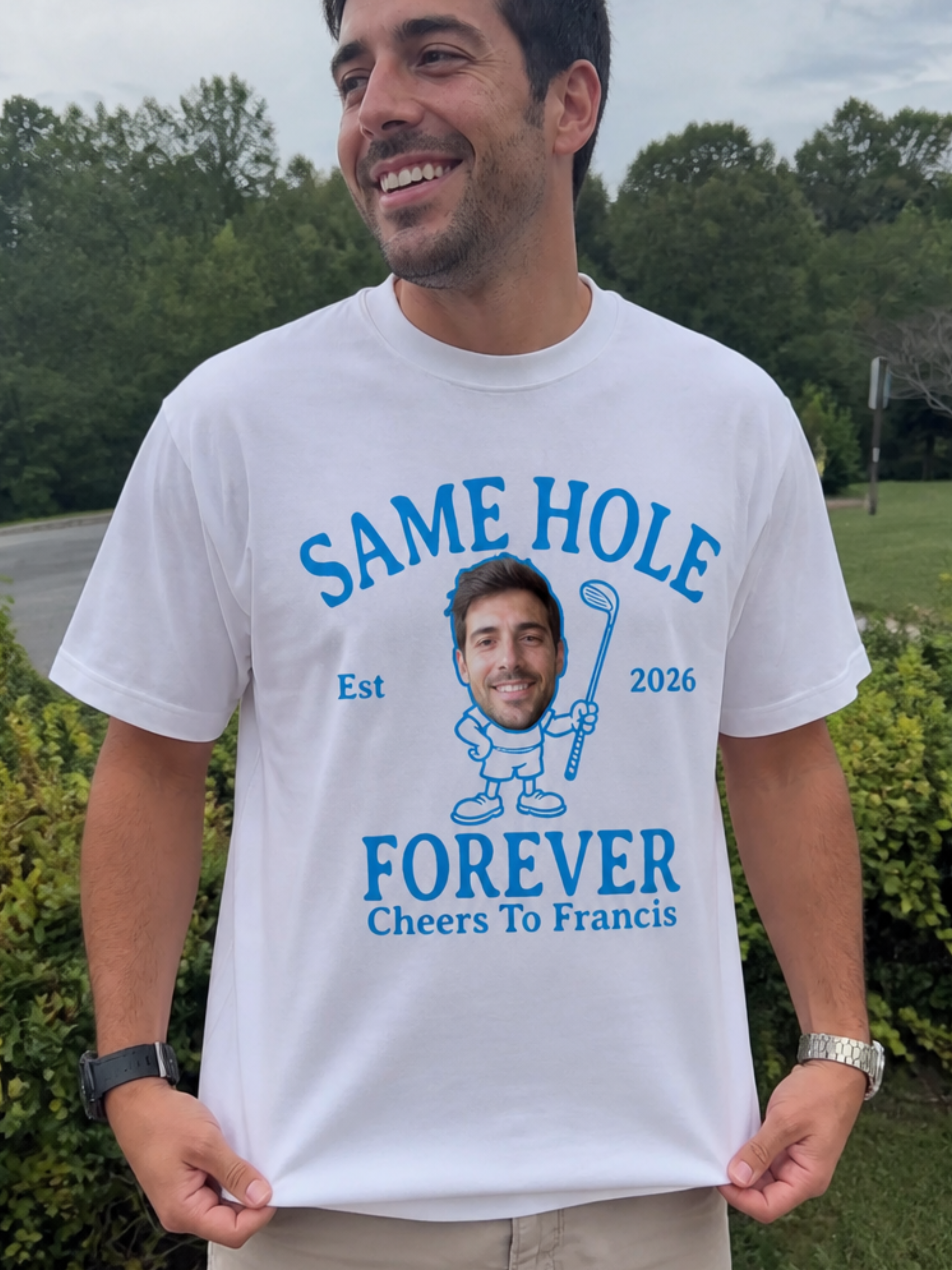 Custom Same Hole Forever With Face Bachelor Shirt